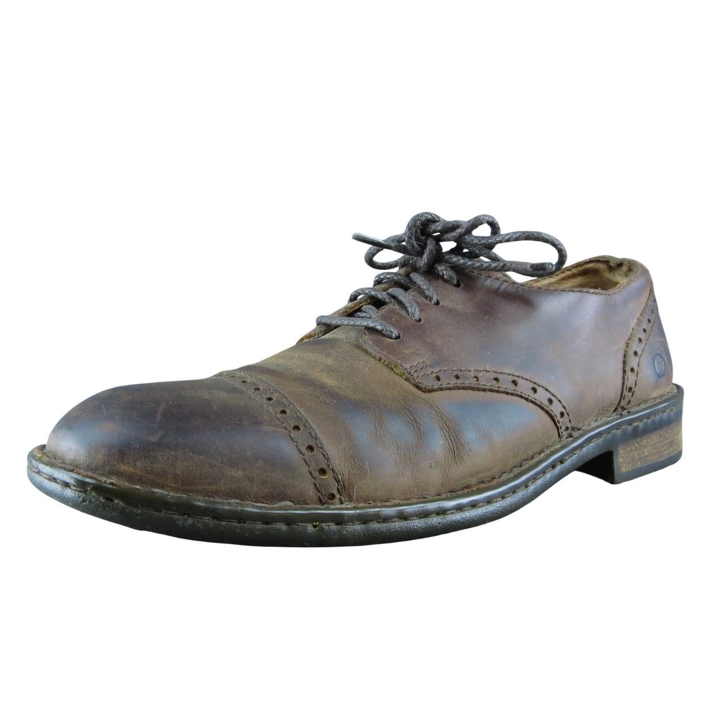 Born  Men Derby Oxfords Shoes‎ Brown Leather Lace Up Size 8 Medium